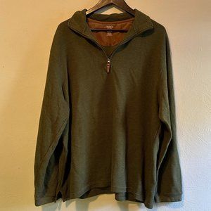 Hudson River Men's Long Sleeve 1/4 Zip Pullover in Olive Vine Heather Size XXL